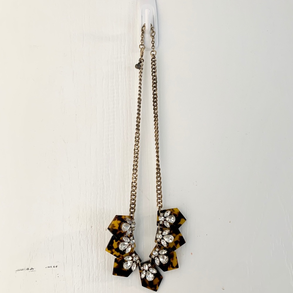 J.Crew Tortoise Shell Statement Necklace - image 1